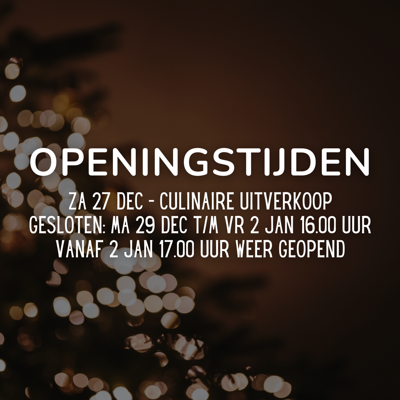 openingstijden feestdagen 2025-2026